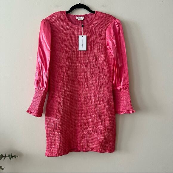 Lovers + Friends Helm Pink Smocked Mini Dress - Picture 2 of 6